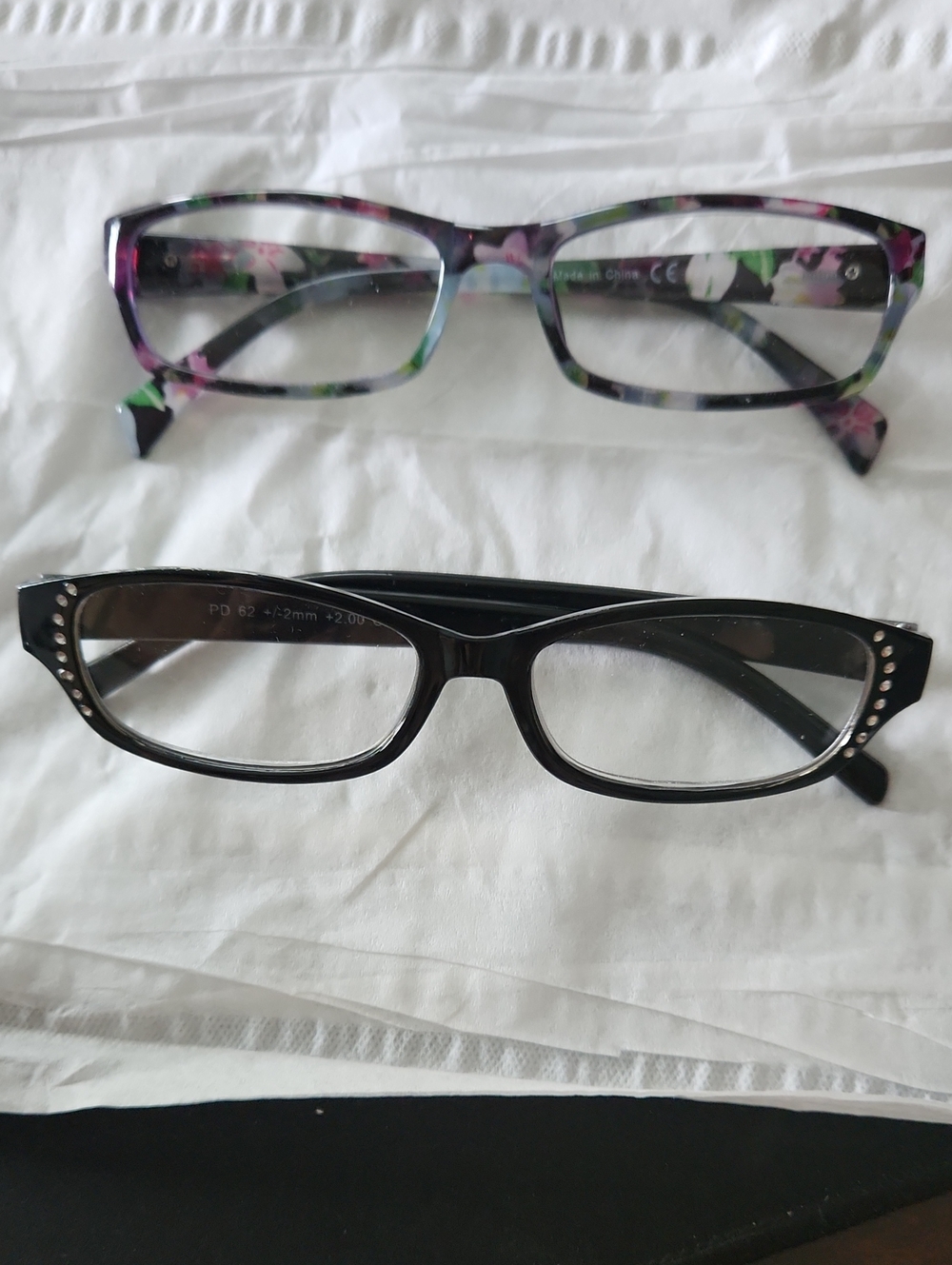 Women's Reading Glasses 2 Pairs Ladies Fashion Readers Multi-Color & Black Gems